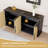 65" Sideboard Buffet Cabinet, Accent Cabinet with Large Storage, Modern Media Console Credenza, Farmhouse Fluted Buffet Table Coffee Bar for Kitchen, Dinning Room, Pantry (Black Oak)