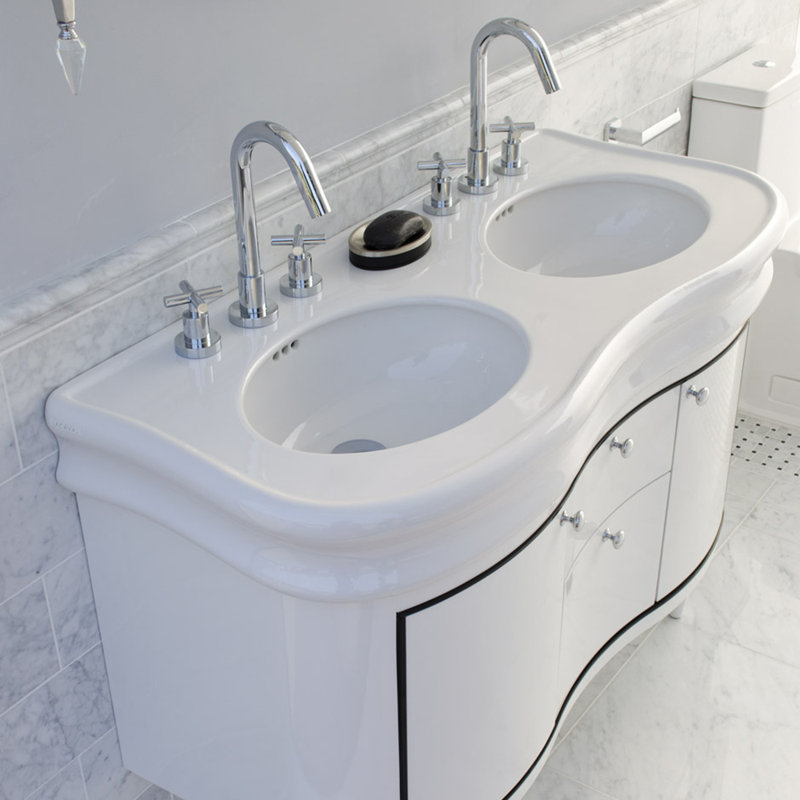 Lirico 47.25'' L Bathroom Sink, 4" Centers