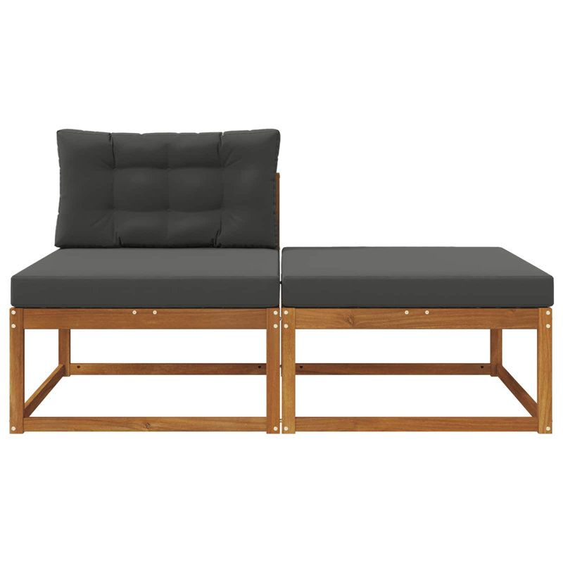 158cm Wide Patio Sectional, Dark Grey