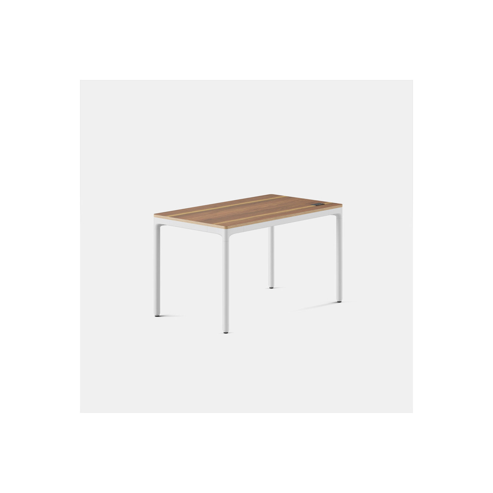 Four Leg Standing Desk, 44.6" H x 48" W x 27" D, Walnut, White