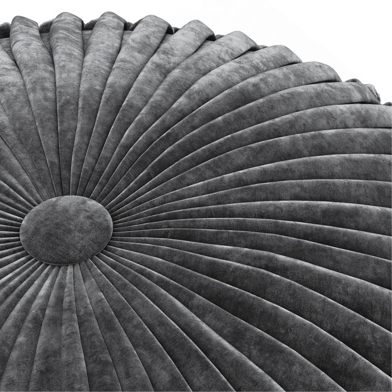 Pouf rond en velours de 20 pouces de largeur