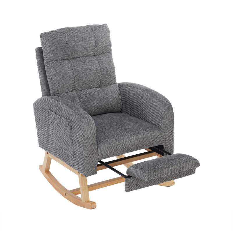 Solid Wood Rocking Chair, Grey