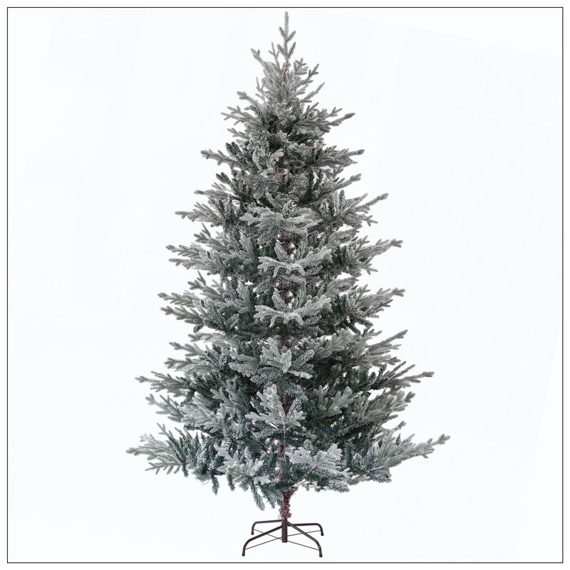 Arbre de Noël artificiel pin nordique avec pointes enneigées enneigées 1939, support en métal pliable, assemblage facile, arbre de Noël à charnières pour les vacances de bureau à domicile
