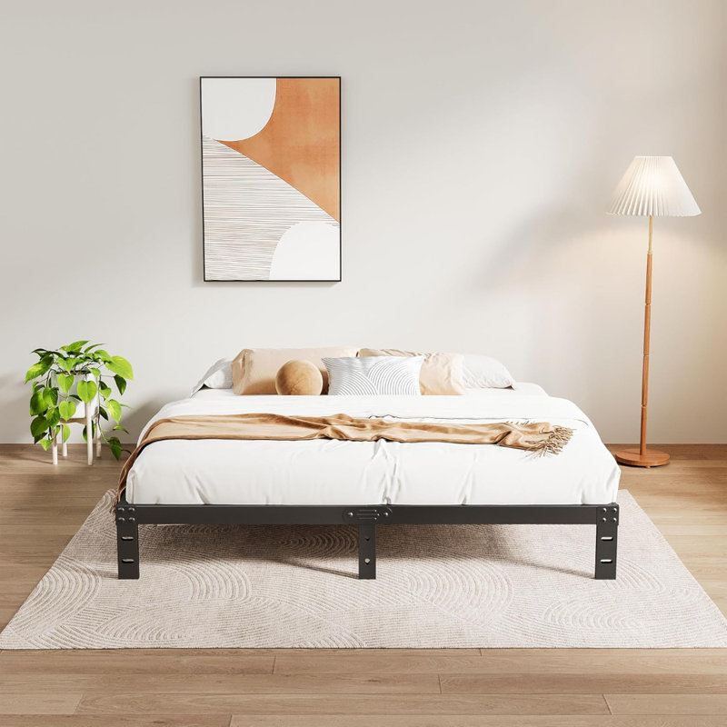 Bed Frame, MetalBed Frame Bed Frame No Box Spring Needed, Heavy Duty PlatformBed Frame With Storage Space, SturdyBed Frame Size Non-Slip Noiseless