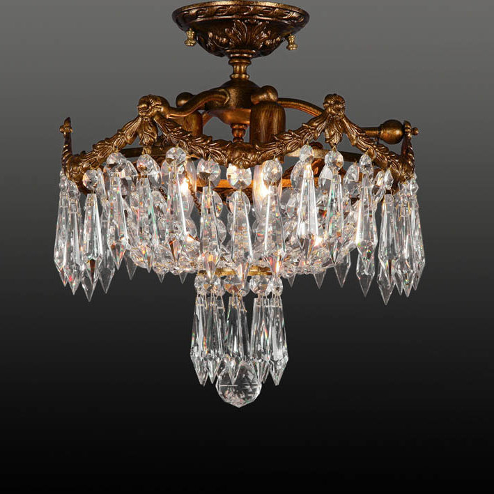 Deshields Semi Flush Mount, Antique Silver