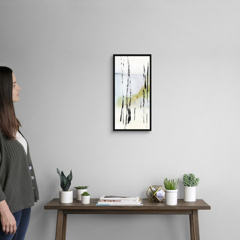 Art mural sur toile Bamboo Marsh III, Toile avec cadre noir, H 20 po x l 10 po x P 1,75 po