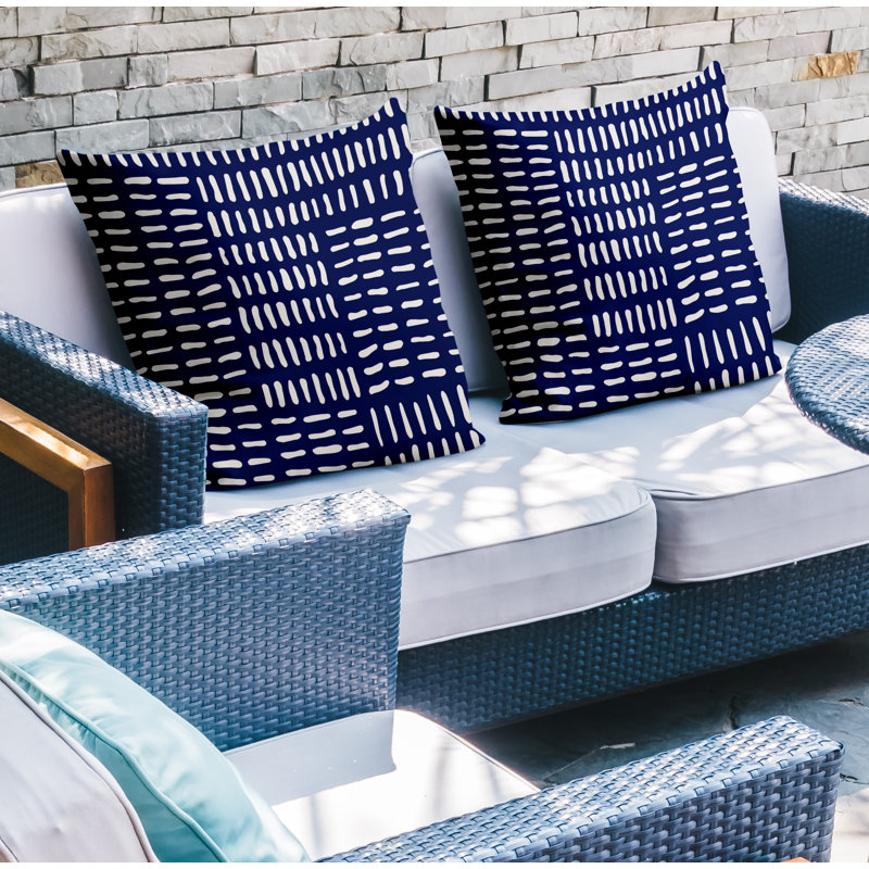  Coussin intérieur / extérieur carré, L 17 po x H 17 po, Bleu marine