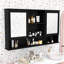 Armoire à pharmacie de salle de bain avec tablettes ajustables en miroir et rangement ouvert-129755646