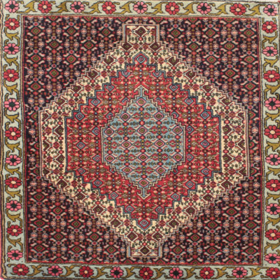 Tapis traditionnelle pêche/brun/noir Lahziri