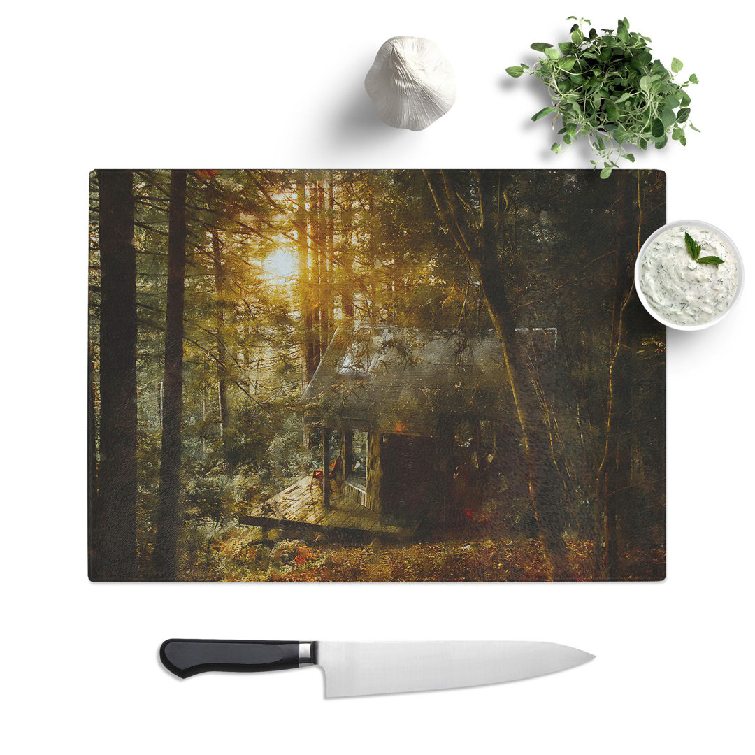 Cabin in the Forest Painting Chopping Board