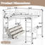 Lit mezzanine double avec bureau, tiroirs, éclairage DEL, port USB, miroir et structure robuste. Lit mezzanine multifonctionnel pour adolescents et adultes. Blanc/Noir.-214105056-214105059