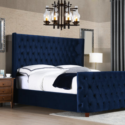 Currier Upholstered Wingback Bed