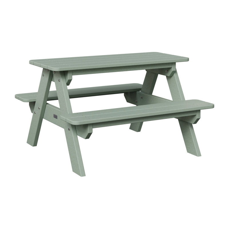 Berlin Gardens Kids Rectangular Picnic Table, Seafoam