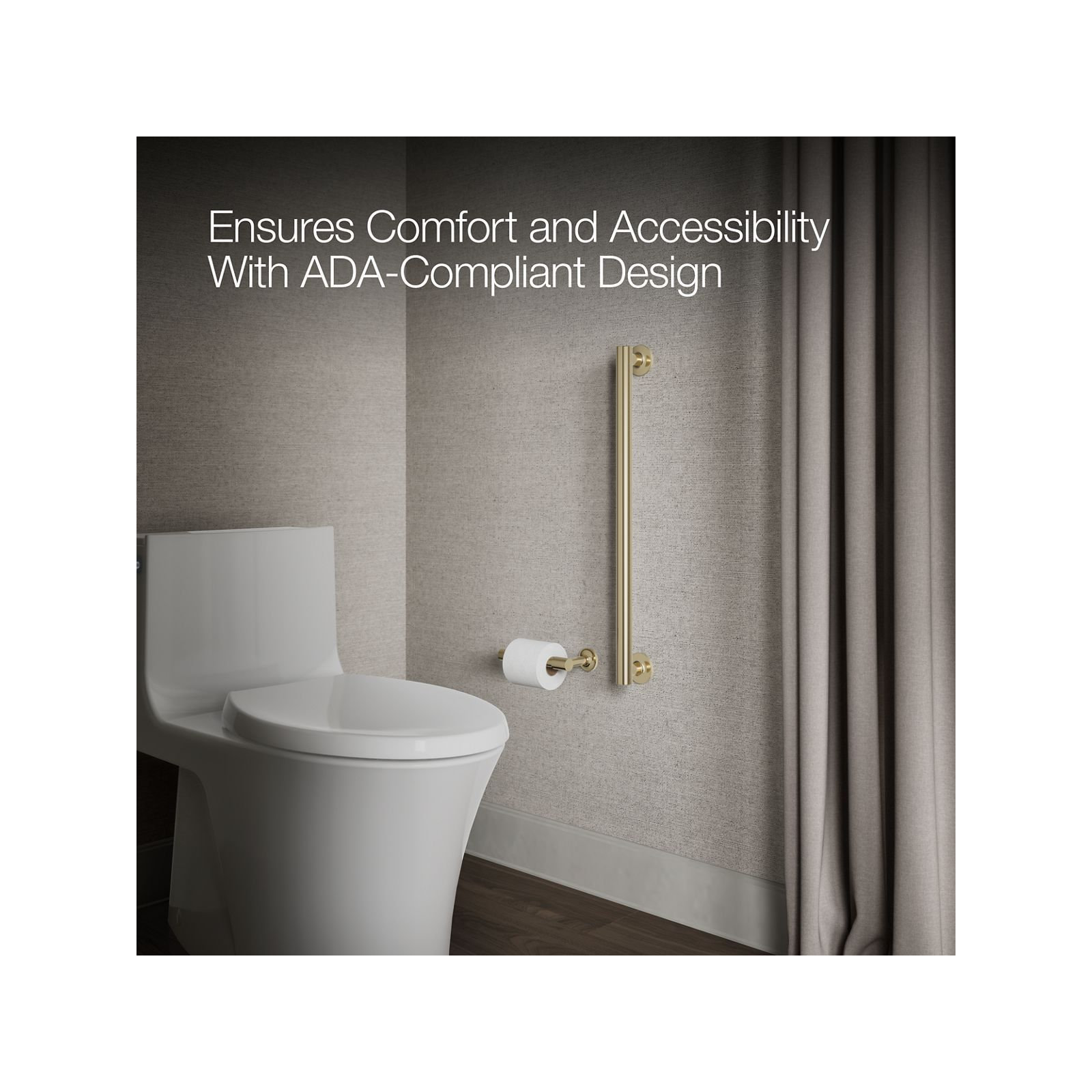 Purist Grab Bar, Vibrant French Gold, 24"W