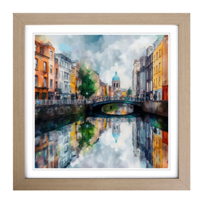 City Of Dublin Impressionism - Framed Print