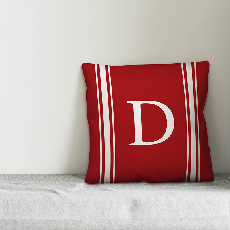 Striped Throw Pillow, D, Red