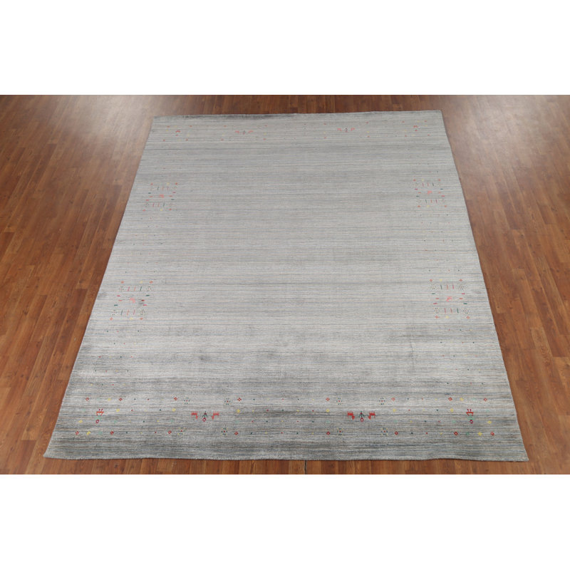 Tapis oriental rayé sur toute la surface Gabbeh 8 x 10