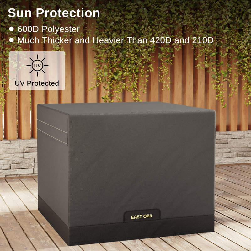 EAST OAK Fire Pit Table Cover, Black , 25.6" H x 32" W x 32" D