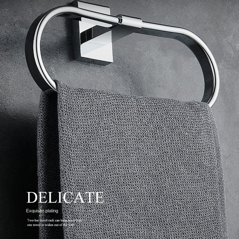 Porte-serviettes de bain en laiton de style nordique - organisateur de salle de bain mural, design minimaliste rond pour serviettes à main