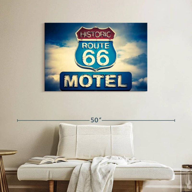 Enseigne historique Mehar Route 66, H 26 po x l 39 po