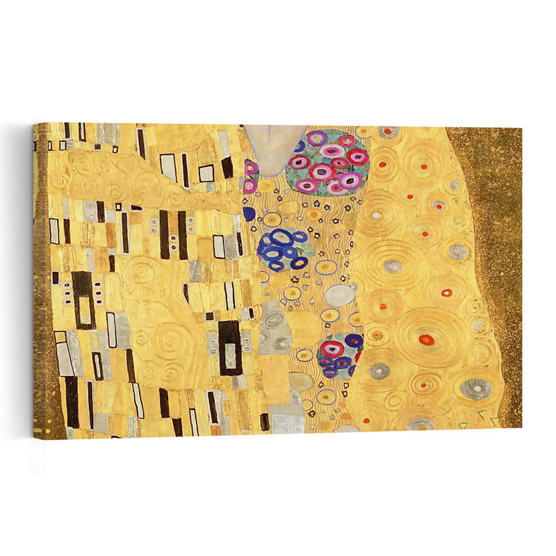 Le Baiser, estampe d'art mural abstrait contemporain de 1907-1908, H 12 po x l 18 po