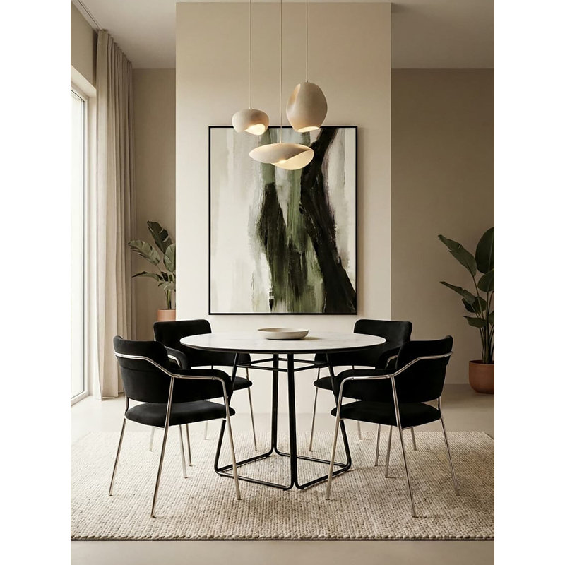 Round Metal Base Dining Table