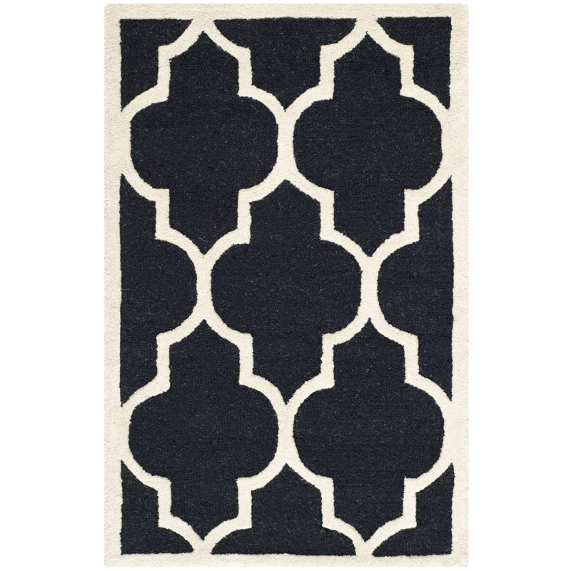 Rotteck Geometric Wool Hand Woven Area Rug, Rectangle 91 x 152cm