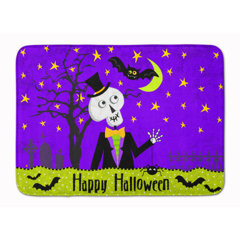 1set Bat Print Bath Mat