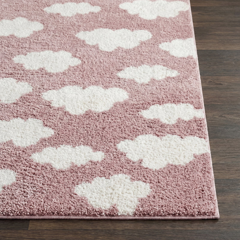 Moroccan Area Rug, Rectangle 200 x 275 cm, Rose/Ivory