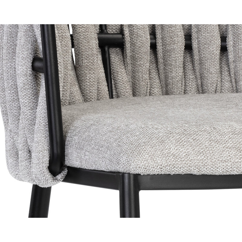 Sarai Upholstered Stool with Metal Frame, Light Gray , Counter Stool (26” Seat Height)