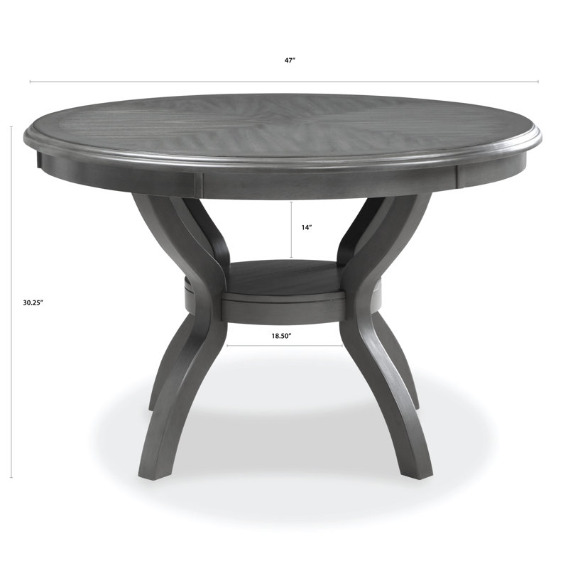 Gray Round Solid Wood Dining Set with Cushioned Chairs