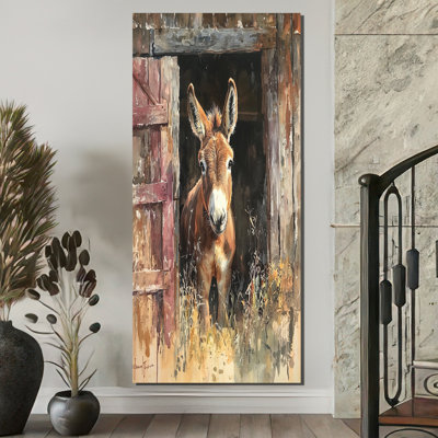 Donisha, mignon, portrait d'âne à la ferme I - art mural d'âne