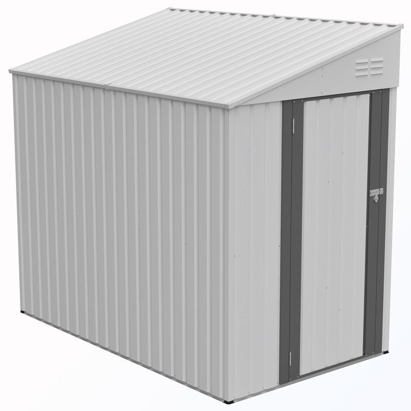 Lean-To Storage Shed With Lockable Door, White