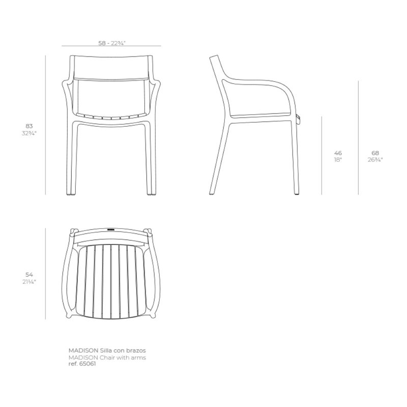 Madison Slats Chair, Tortora, Black