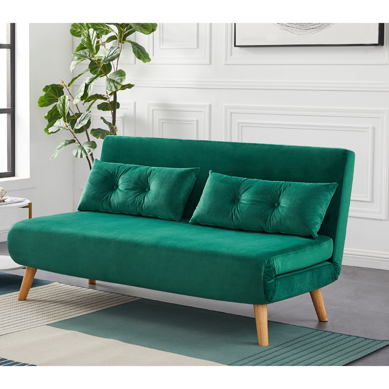 Wallen 2 Seater Velvet Sleeper, Green