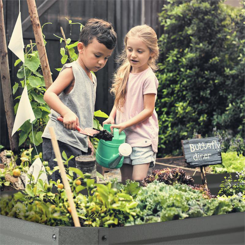Metal Raised Garden Bed, Matt brushed nickel
