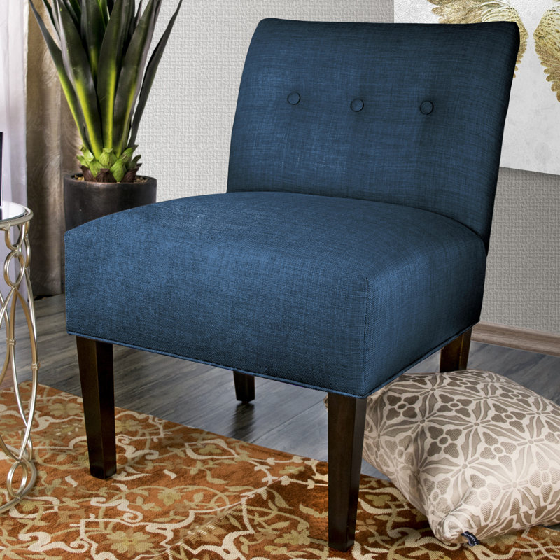 Fauteuil de chambre capitonné en polyester 23 po Zaylee, Denim