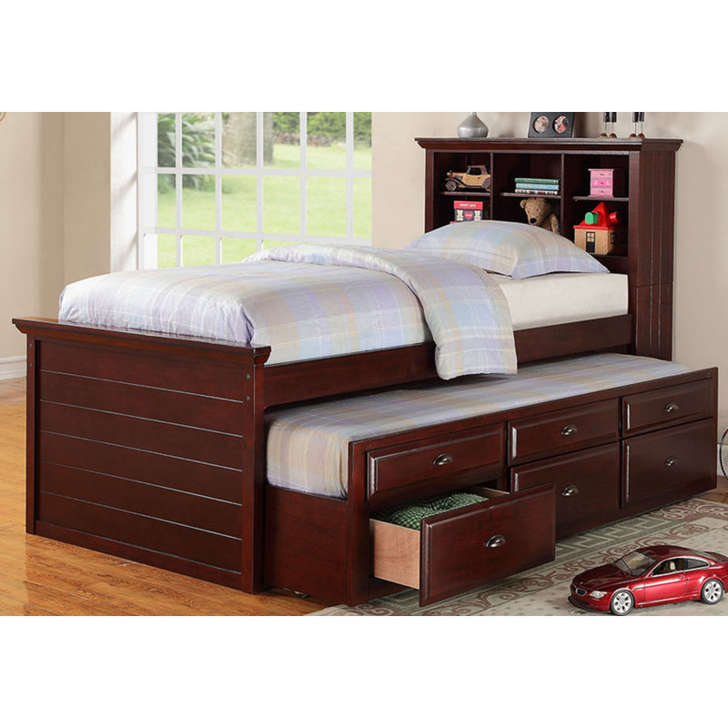 Grantley Kids Twin with Trundle with Drawers,  Dark Cherry