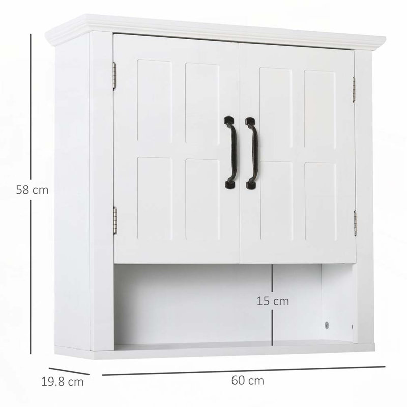 Armoire à pharmacie murale avec tablette ouverte et tablette réglable