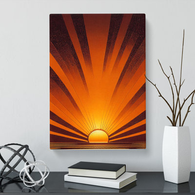 Gallia Sunset Engraving - Wrapped Canvas Print