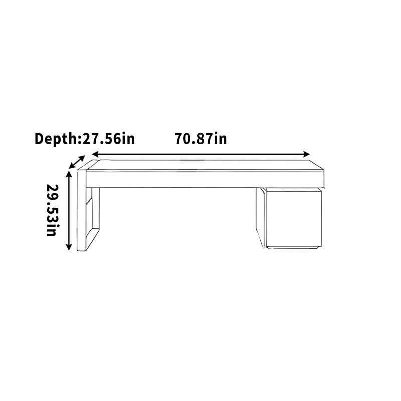 Jannick, H 29,53 po x l 70,87 po x P 27,56 po, Orange