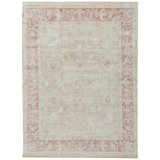Wool Oriental Area Rug in Rust/Beige