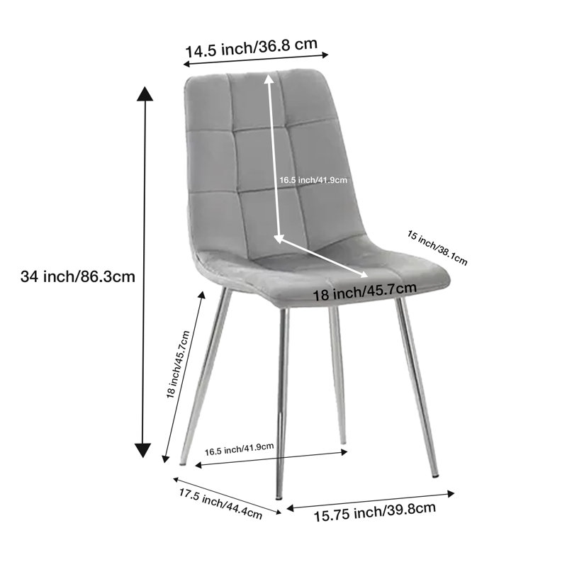 Chaise Bombay, Gris, Argent