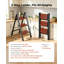 Escabeau pliant, tabouret à 3 marches avec pédale large antidérapante et prise confortable, structure en aluminium légère avec marches d'aspect bois, support robuste pour adultes, tâches ménagères, projets de bricolage, conception peu encombrante pour la maison et le jardin
