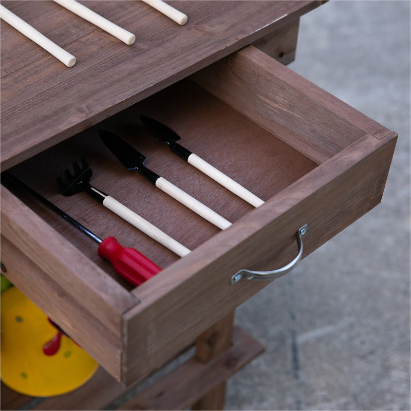 Table de travail en bois Outsunny, Noir