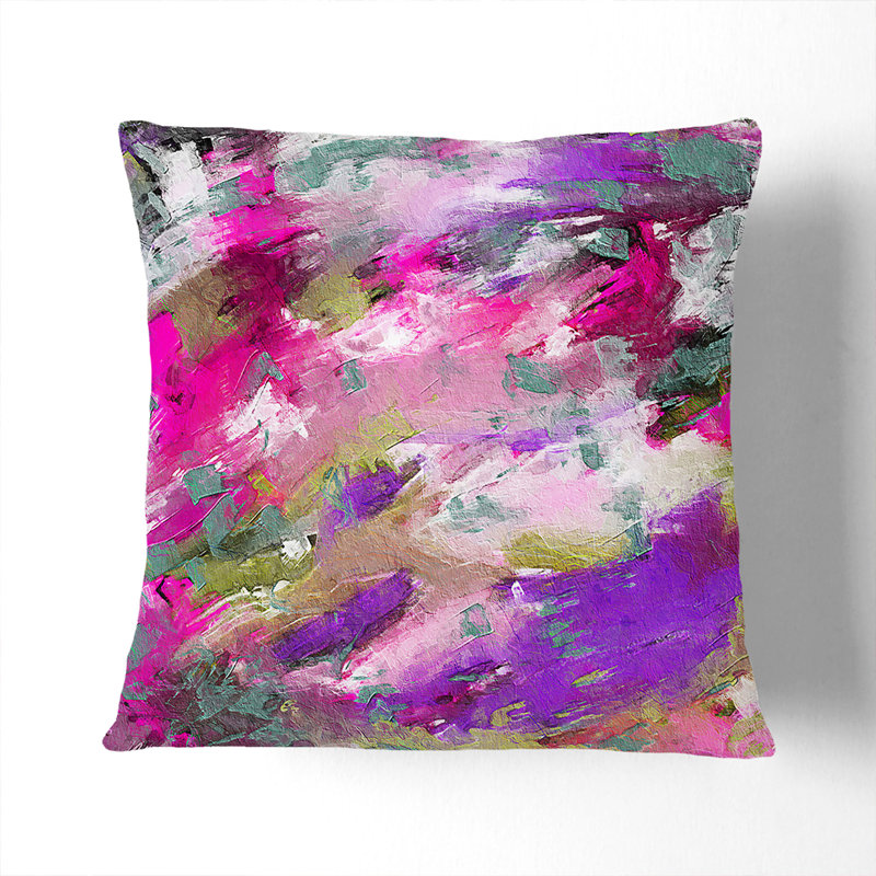 Abstract Square Throw Cushion, White, 40 x 40 cm