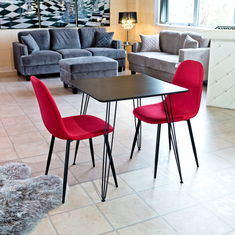 Maguire 2 - Person Dining Set, White, Red