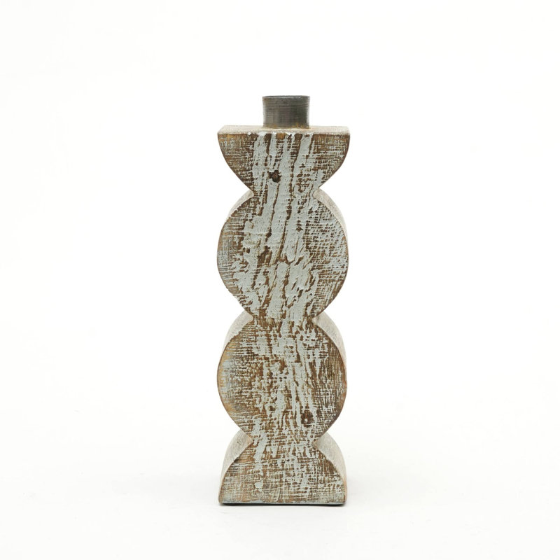 Porte-bougie décoratif décoratif en bois - 3 x 9 po - Porte-bougie élégant pour toute occasion