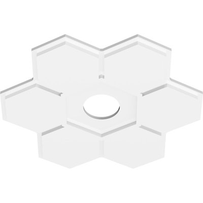 22"OD x 4"ID x 7 1/2"C x 1"P Daisy Architectural Grade PVC Contemporary Ceiling Medallion