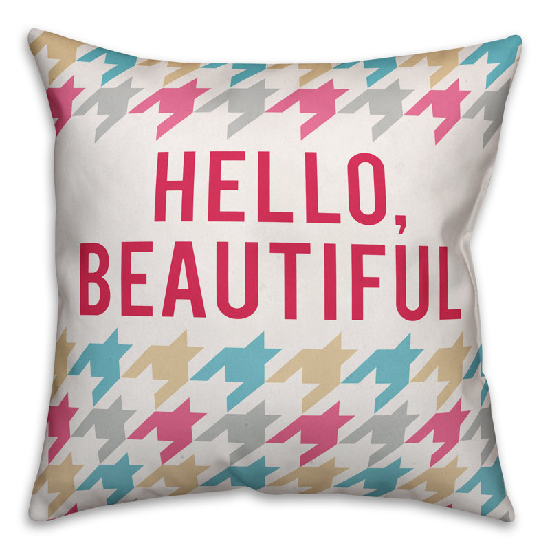Houndstooth Reversible Throw Pillow
